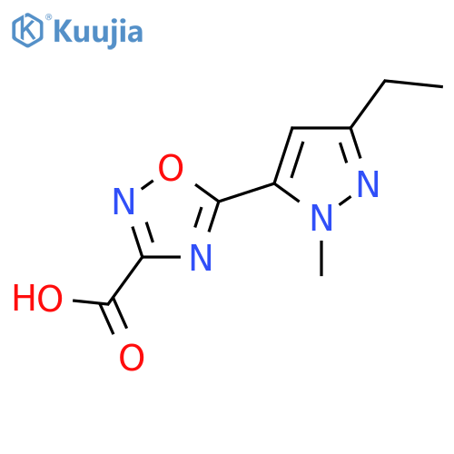 5-(3-Ethyl-1-methyl-1h-pyrazol-5-yl)-1,2,4-oxadiazole-3-carboxylic acid structure
