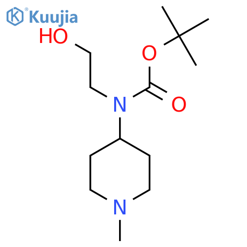 tert-butyl N-(2-hydroxyethyl)-N-(1-methylpiperidin-4-yl)carbamate structure
