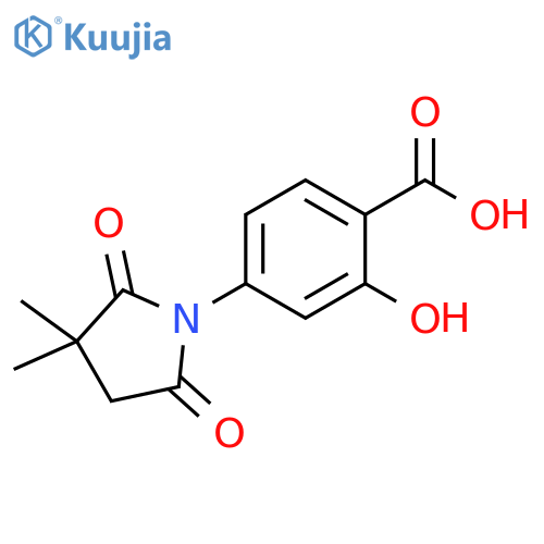 Benzoic acid, 4-(3,3-dimethyl-2,5-dioxo-1-pyrrolidinyl)-2-hydroxy- structure