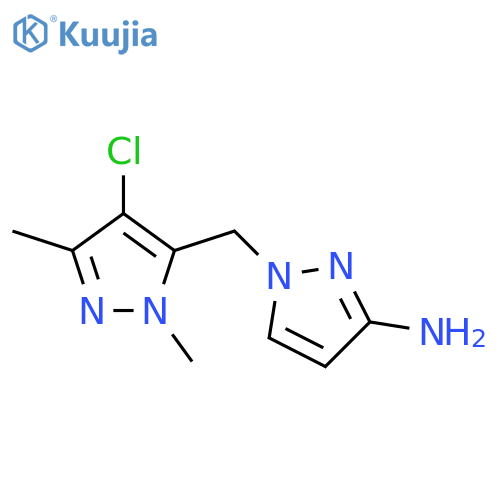 1-(4-chloro-1,3-dimethyl-1H-pyrazol-5-yl)methyl-1H-pyrazol-3-amine structure