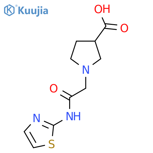 1-{[(1,3-Thiazol-2-yl)carbamoyl]methyl}pyrrolidine-3-carboxylic acid structure