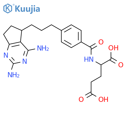 L-Glutamic acid,N-[4-[3-(2,4-diamino-6,7-dihydro-5H-cyclopentapyrimidin-5-yl)propyl]benzoyl]- structure