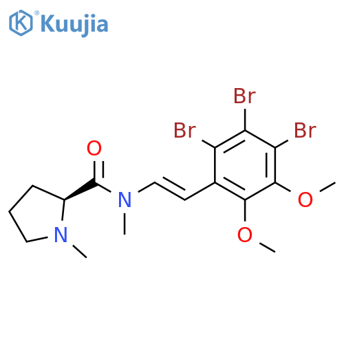2-Pyrrolidinecarboxamide,N,1-dimethyl-N-[(1E)-2-(2,3,4-tribromo-5,6-dimethoxyphenyl)ethenyl]-, (2S)- structure