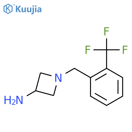 1-{[2-(Trifluoromethyl)phenyl]methyl}azetidin-3-amine structure