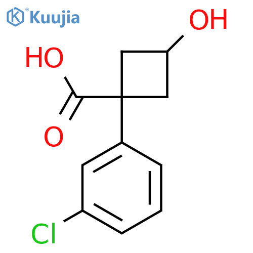1-(3-Chlorophenyl)-3-hydroxycyclobutane-1-carboxylic acid structure