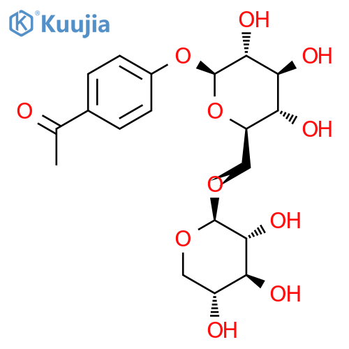 Ethanone, 1-[4-[(6-O-b-D-xylopyranosyl-b-D-glucopyranosyl)oxy]phenyl]- structure