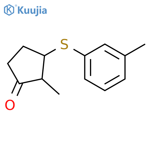 Cyclopentanone, 2-methyl-3-[(3-methylphenyl)thio]- structure