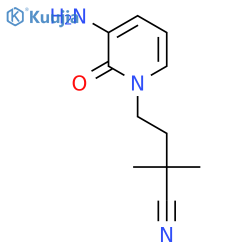 4-(3-amino-2-oxo-1,2-dihydropyridin-1-yl)-2,2-dimethylbutanenitrile structure