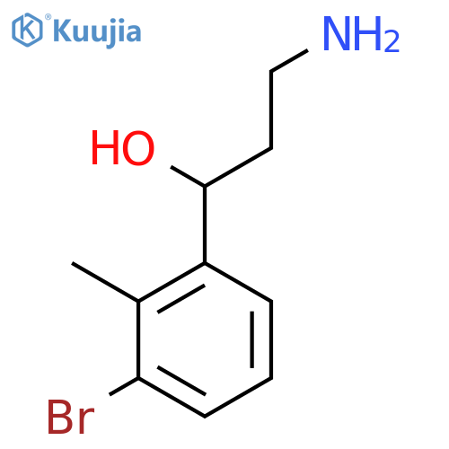 3-amino-1-(3-bromo-2-methylphenyl)propan-1-ol structure