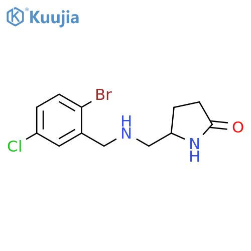 2-Pyrrolidinone, 5-[[[(2-bromo-5-chlorophenyl)methyl]amino]methyl]- structure
