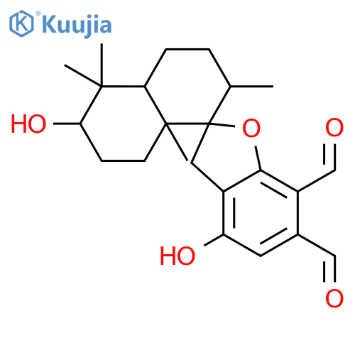 Spiro[benzofuran-2(3H),1'(2'H)-naphthalene]-6,7-dicarboxaldehyde,3',4',4'a,5',6',7',8',8'a-octahydro-4,6'-dihydroxy-2',5',5',8'a-tetramethyl-,(1'R,2'R,4'aS,6'R,8'aS)- structure