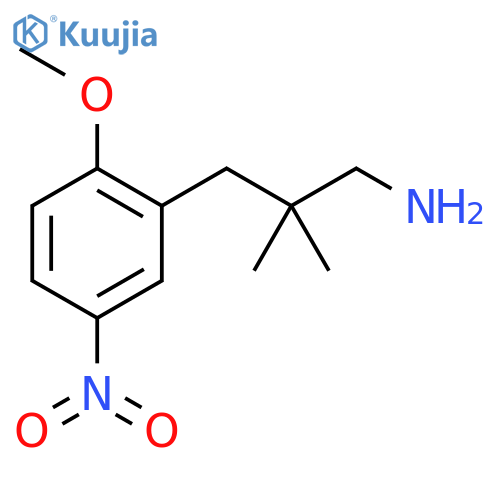 3-(2-methoxy-5-nitrophenyl)-2,2-dimethylpropan-1-amine structure