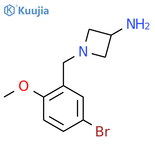 1-[(5-Bromo-2-methoxyphenyl)methyl]azetidin-3-amine structure