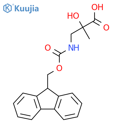 3-({(9H-fluoren-9-yl)methoxycarbonyl}amino)-2-hydroxy-2-methylpropanoic acid structure