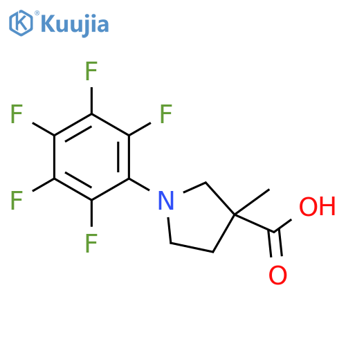3-methyl-1-(pentafluorophenyl)pyrrolidine-3-carboxylic acid structure