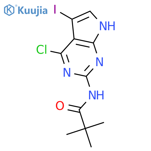 N-(4-Chloro-5-iodo-7h-pyrrolo2,3-dpyrimidin-2-yl)-2,2-dimethylpropionamide structure