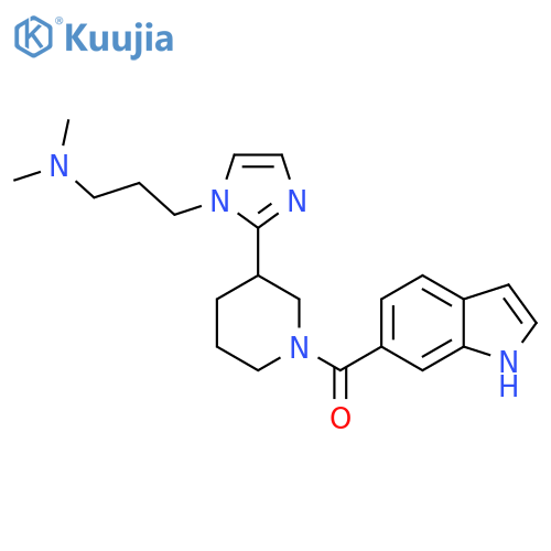 [3-[1-[3-(Dimethylamino)propyl]-2-imidazolyl]-1-piperidinyl](6-indolyl)methanone structure