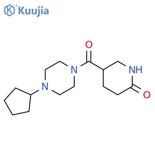 5-(4-cyclopentylpiperazine-1-carbonyl)piperidin-2-one structure
