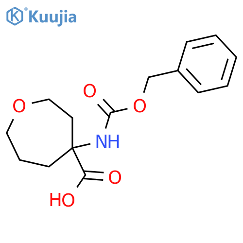 4-Oxepanecarboxylic acid, 4-[[(phenylmethoxy)carbonyl]amino]-  structure