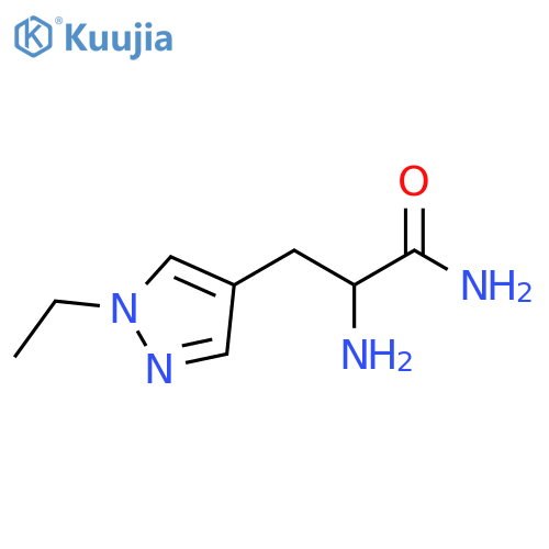 2-amino-3-(1-ethyl-1H-pyrazol-4-yl)propanamide structure