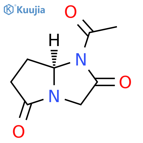 1H-Pyrrolo[1,2-a]imidazole-2,5(3H,6H)-dione, 1-acetyldihydro-, (R)- structure