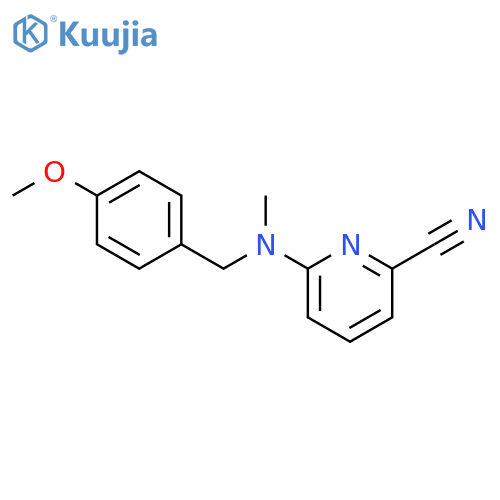 6-{[(4-methoxyphenyl)methyl](methyl)amino}pyridine-2-carbonitrile structure