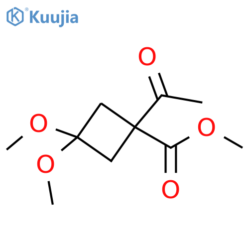 methyl 1-acetyl-3,3-dimethoxycyclobutane-1-carboxylate structure