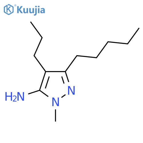 1-methyl-3-pentyl-4-propyl-1H-pyrazol-5-amine structure