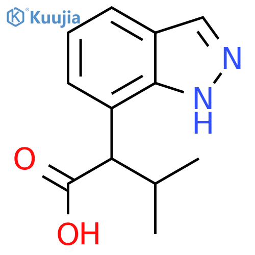 2-(1H-indazol-7-yl)-3-methylbutanoic acid structure