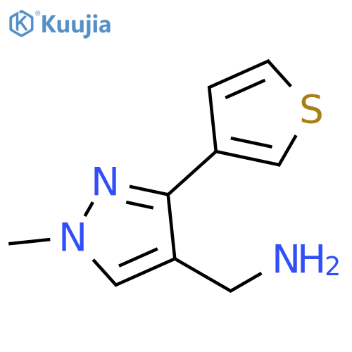 (1-methyl-3-(thiophen-3-yl)-1H-pyrazol-4-yl)methanamine structure
