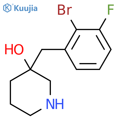 3-(2-bromo-3-fluorophenyl)methylpiperidin-3-ol structure