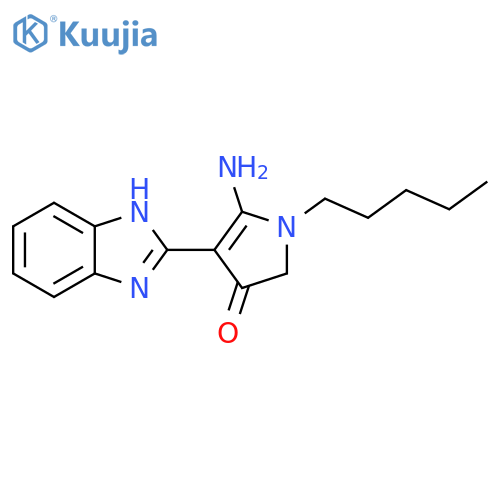 5-amino-4-(1H-1,3-benzodiazol-2-yl)-1-pentyl-2,3-dihydro-1H-pyrrol-3-one structure