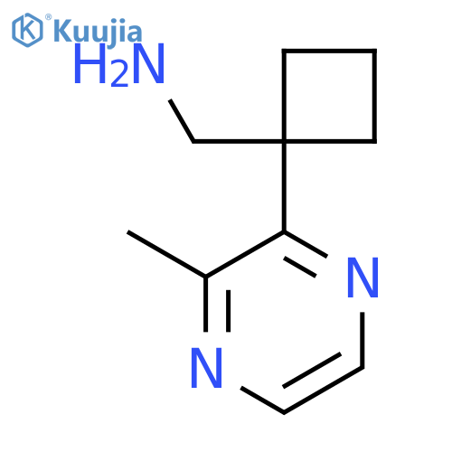 1-(3-methylpyrazin-2-yl)cyclobutylmethanamine structure