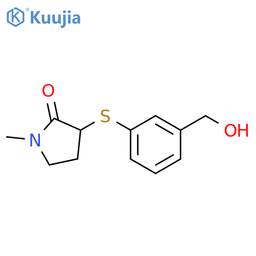 3-{3-(Hydroxymethyl)phenylsulfanyl}-1-methylpyrrolidin-2-one structure