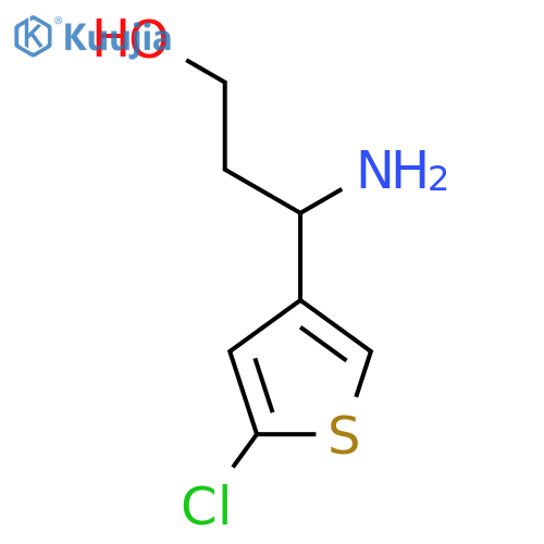 3-amino-3-(5-chlorothiophen-3-yl)propan-1-ol structure