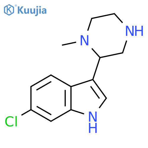 6-chloro-3-(1-methylpiperazin-2-yl)-1H-indole structure