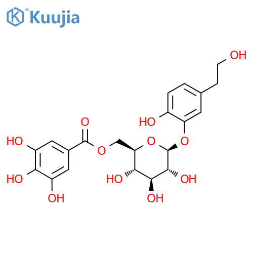b-D-Glucopyranoside,2-hydroxy-5-(2-hydroxyethyl)phenyl, 6-(3,4,5-trihydroxybenzoate) structure