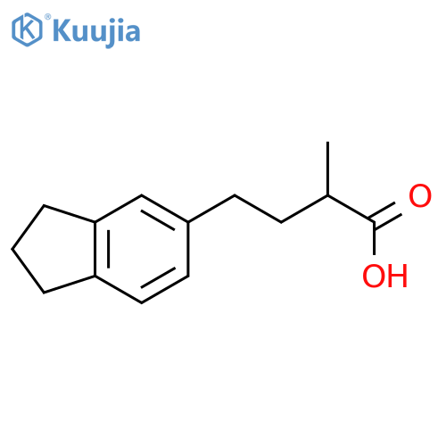 4-(2,3-dihydro-1H-inden-5-yl)-2-methylbutanoic acid structure