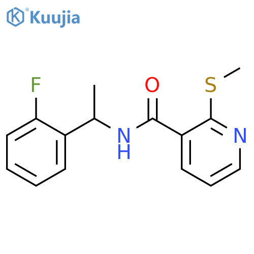 N-1-(2-fluorophenyl)ethyl-2-(methylsulfanyl)pyridine-3-carboxamide structure