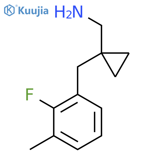 {1-(2-fluoro-3-methylphenyl)methylcyclopropyl}methanamine structure