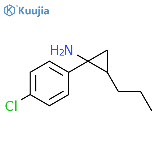 1-(4-chlorophenyl)-2-propylcyclopropan-1-amine structure