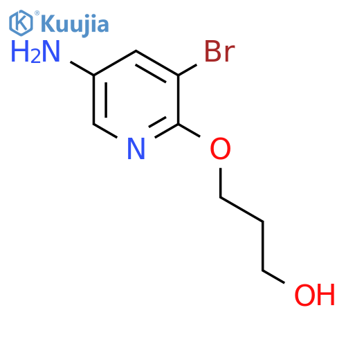 3-(5-amino-3-bromopyridin-2-yl)oxypropan-1-ol structure