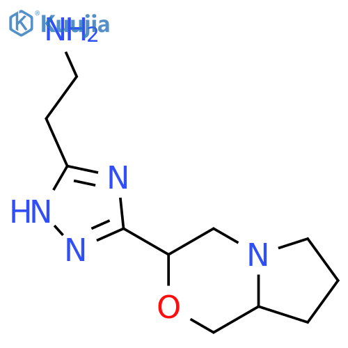 2-(5-{hexahydro-1H-pyrrolo2,1-cmorpholin-3-yl}-4H-1,2,4-triazol-3-yl)ethan-1-amine structure