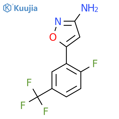 5-2-fluoro-5-(trifluoromethyl)phenyl-1,2-oxazol-3-amine structure