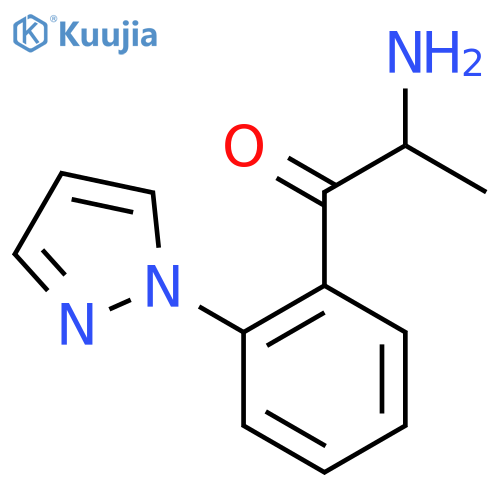 2-amino-1-2-(1H-pyrazol-1-yl)phenylpropan-1-one structure