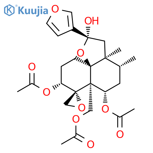 Spiro[2H-naphtho[8a,1-b]furan-7(8H),2'-oxirane]-2,6,8-triol,6a-[(acetyloxy)methyl]-2-(3-furanyl)octahydro-3a,4-dimethyl-, 6,8-diacetate,(2R,2'R,3aS,4R,6S,6aR,8R,10aS)- (9CI) structure
