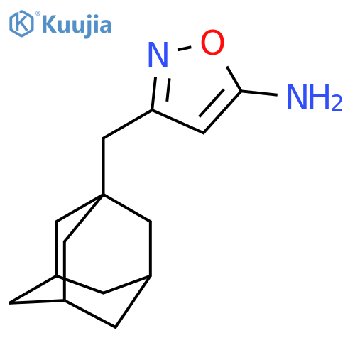 3-(adamantan-1-yl)methyl-1,2-oxazol-5-amine structure