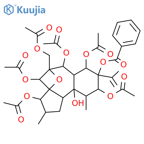 4,6-Epoxy-15-daphnene-3,5,7,9,12,13,14,20-octol; (3β,4β,5β,6β,7α,9α,12α,13α,14α)-form, 13-Benzoyl, 3,5,7,12,14,20-hexa-Ac structure