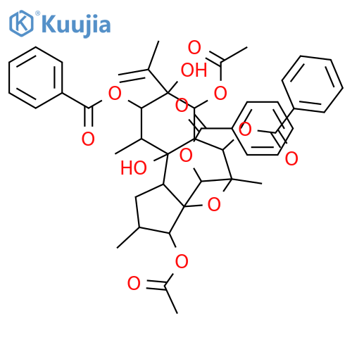 4,6-Epoxy-15-daphnene-3,5,7,9,12,13,14-heptol; (3β,4β,5β,6β,7α,9α,12α,13α,14α)-form, 5,7,12-Tribenzoyl, 3,14-di-Ac structure