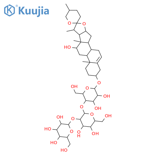β-D-Galactopyranoside, (3β,12β,25R)-12-hydroxyspirost-5-en-3-yl O-β-D-glucopyranosyl-(1→2)-O-β-D-glucopyranosyl-(1→4)- structure